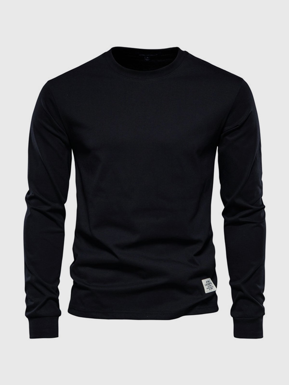 Garvan - Herren Baumwoll-Langarmshirt mit Rundhalsausschnitt
