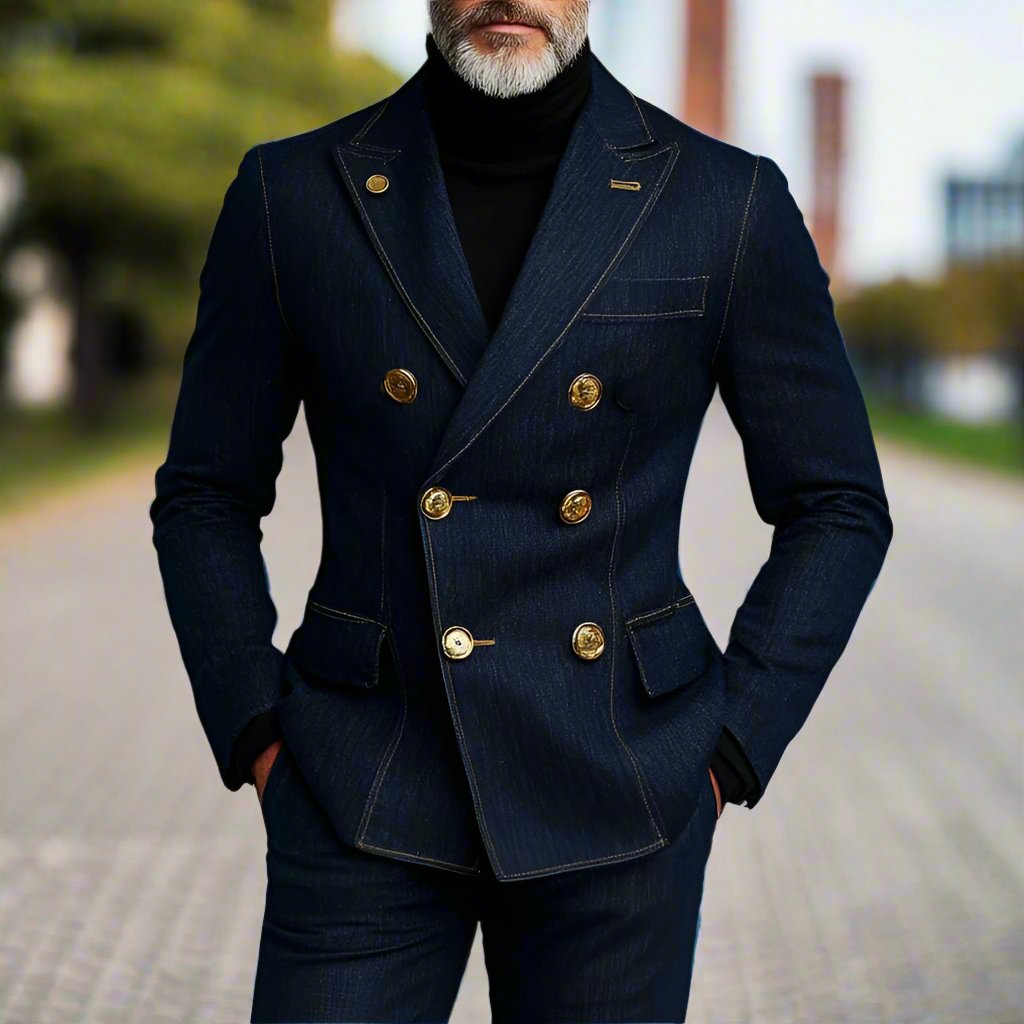 Raffinierter, moderner, einzigartiger Jeans-Blazer für Herren
