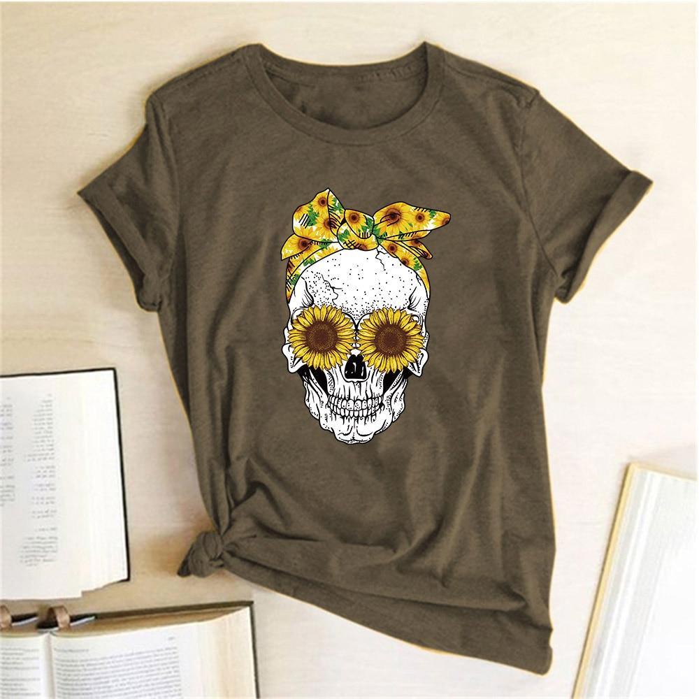 Damen-T-Shirt mit Totenkopf-Motiv