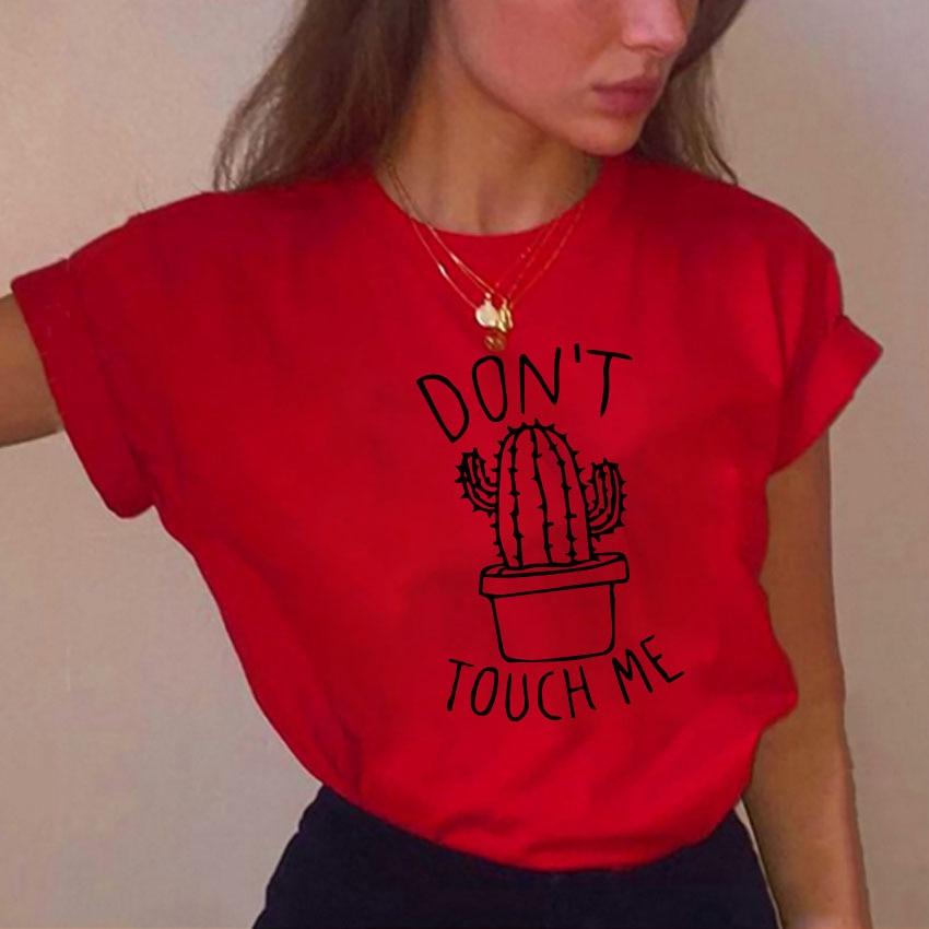 Damen T-Shirt mit Kaktus-Zeichnung