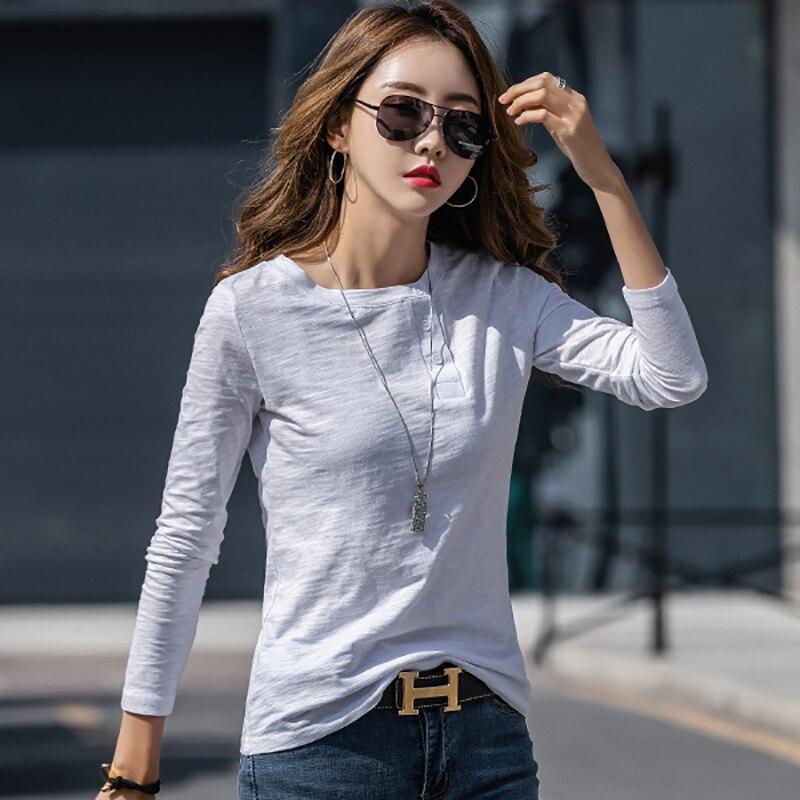 Damen Langarmshirt mit Knöpfen am Ausschnitt