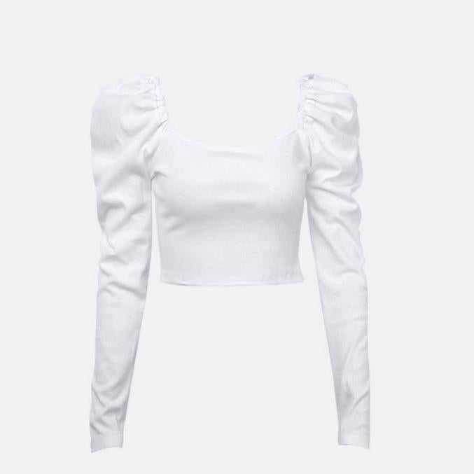 Langärmliges Damen-T-Shirt mit Puffärmeln
