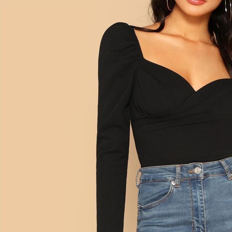 Langärmliges Damen-T-Shirt mit Puffärmeln