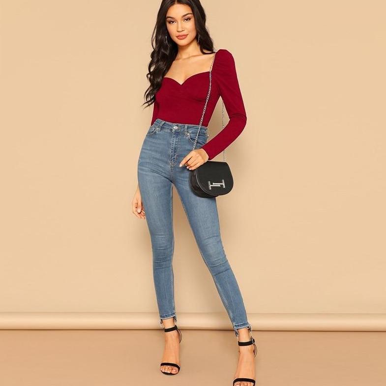 Langärmliges Damen-T-Shirt mit Puffärmeln