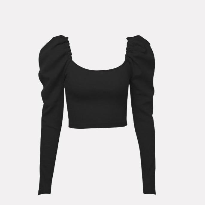 Langärmliges Damen-T-Shirt mit Puffärmeln