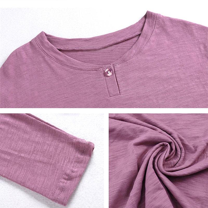 Damen Langarmshirt mit süßem Deko-Knopf