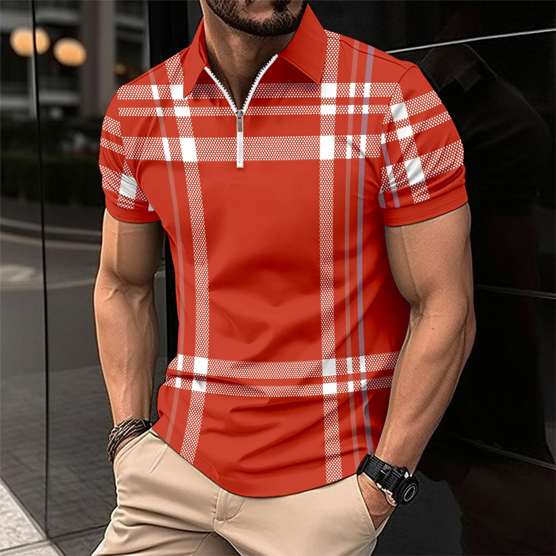Allan | Herren Poloshirt Kurzarm | mit Reißverschluss