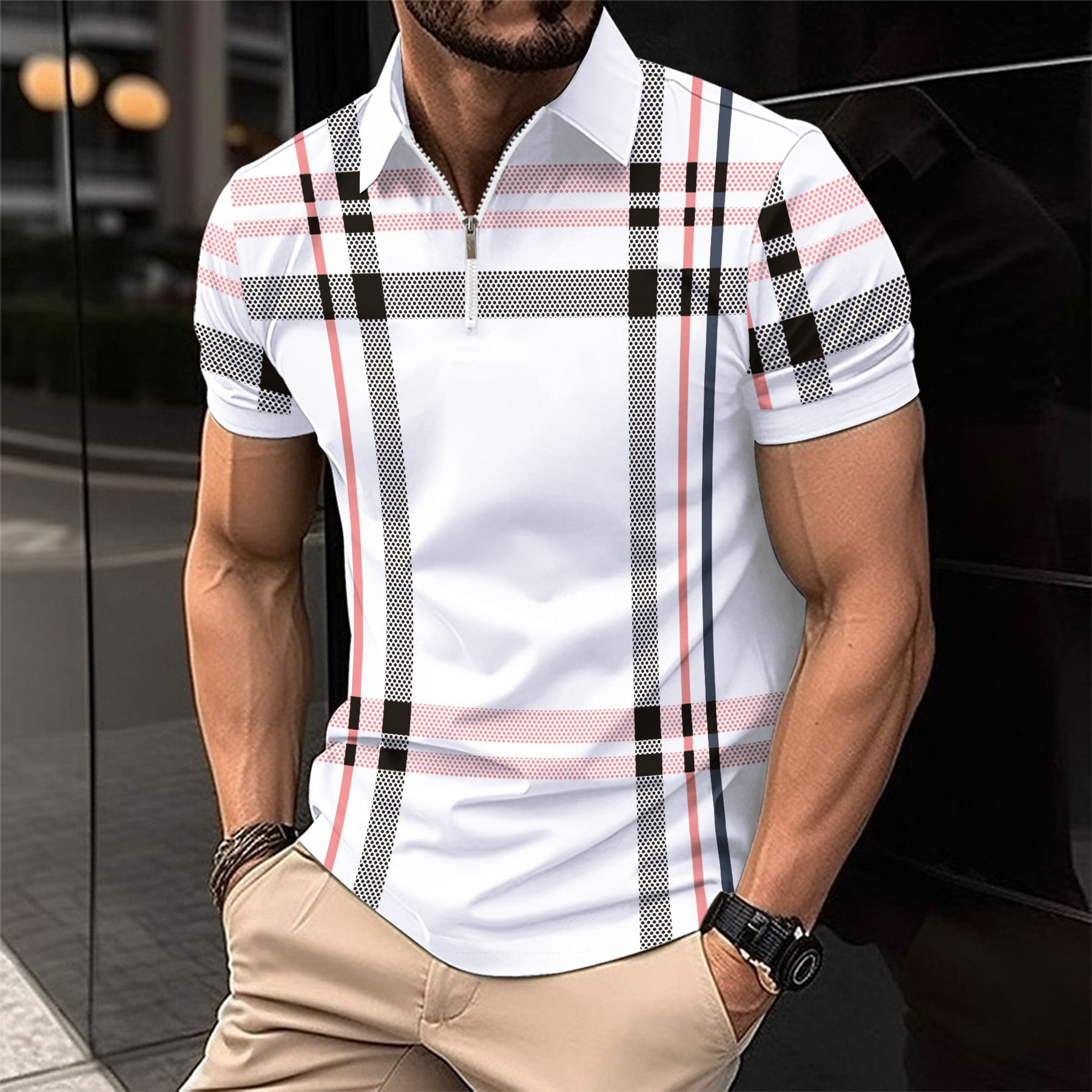 Allan | Herren Poloshirt Kurzarm | mit Reißverschluss