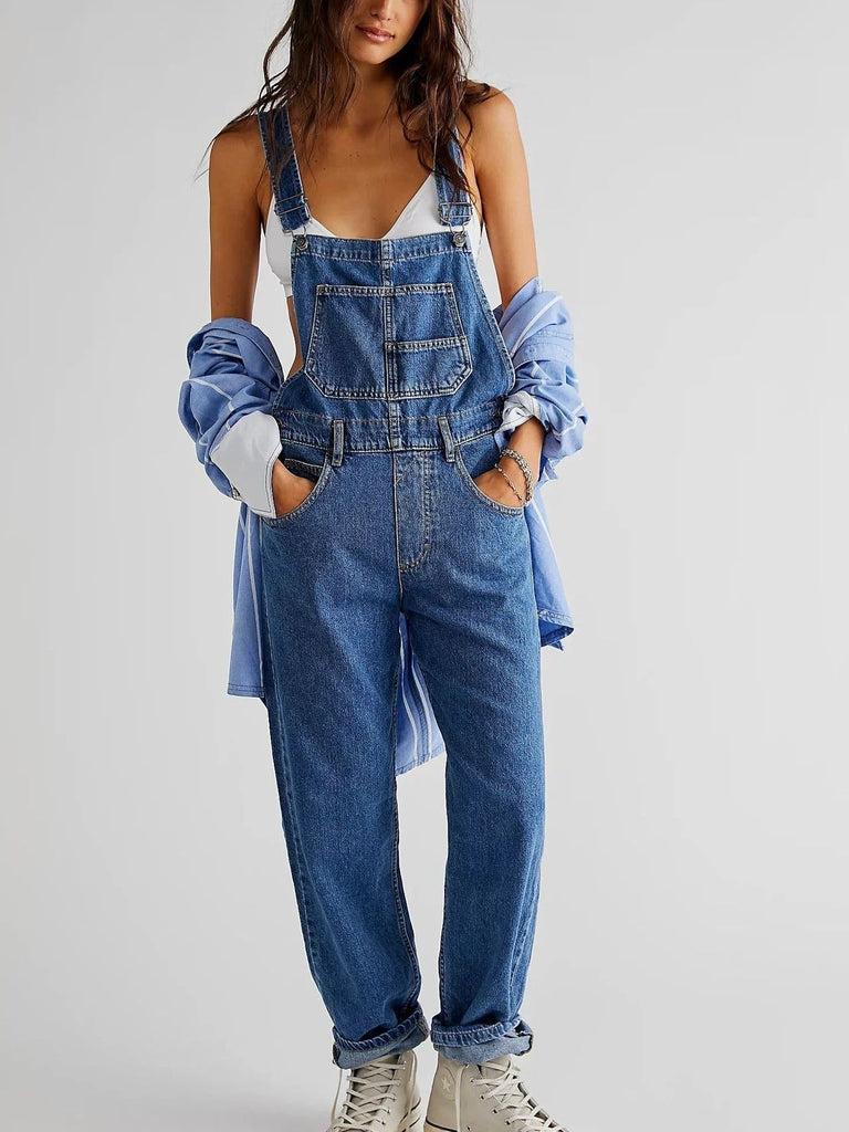 Lavinia - Leichte Damen Jeans Latzhose für den Sommer