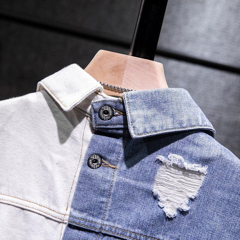 Zweifarbige Jeansjacke für Herren