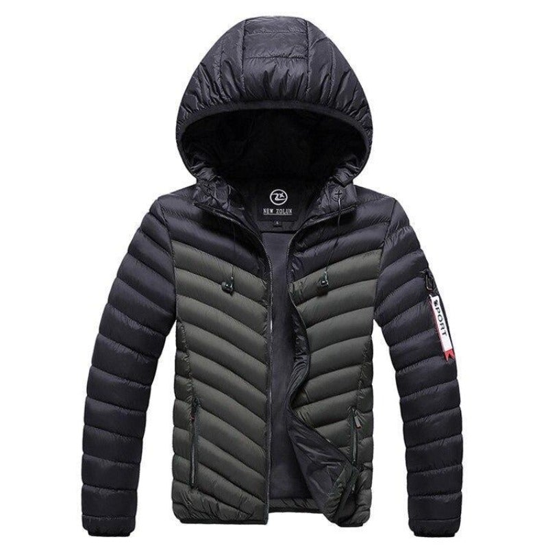 Zweifarbige Winterjacke für Herren