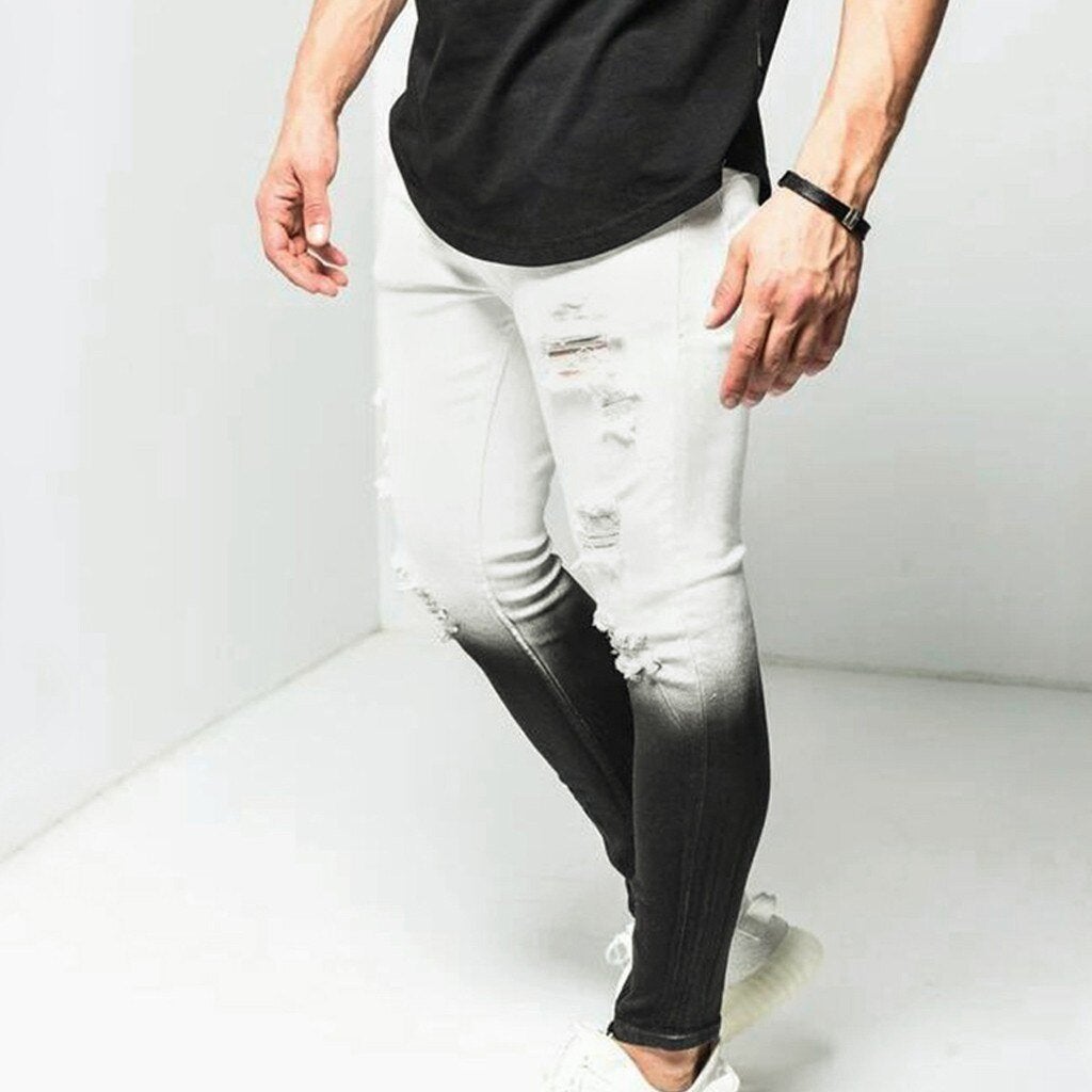 Zweifarbige Herrenjeans
