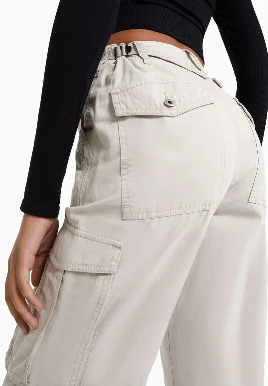 Hosen im geraden Schnitt aus Leinen mit hoher Taille für Frauen