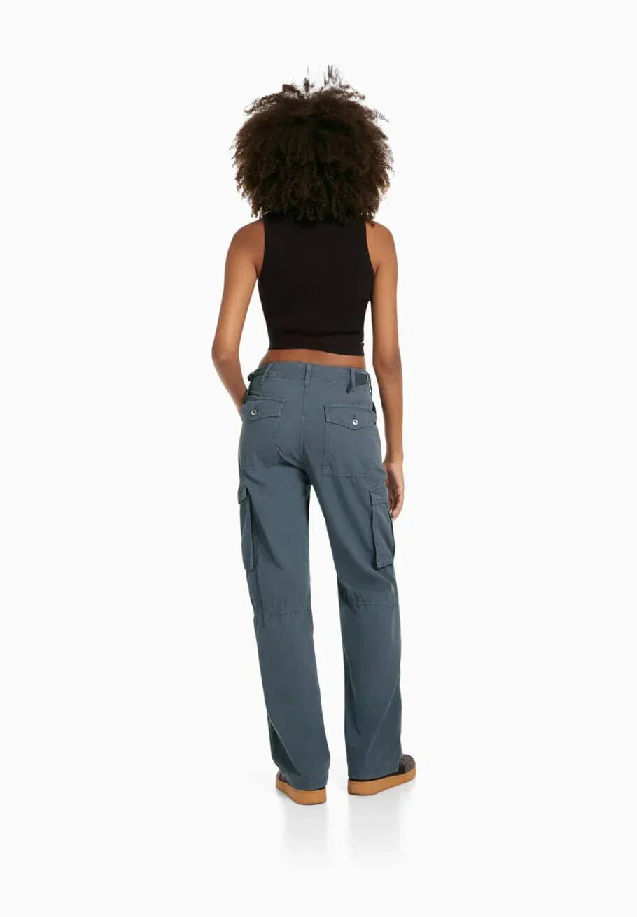 Hosen im geraden Schnitt aus Leinen mit hoher Taille für Frauen