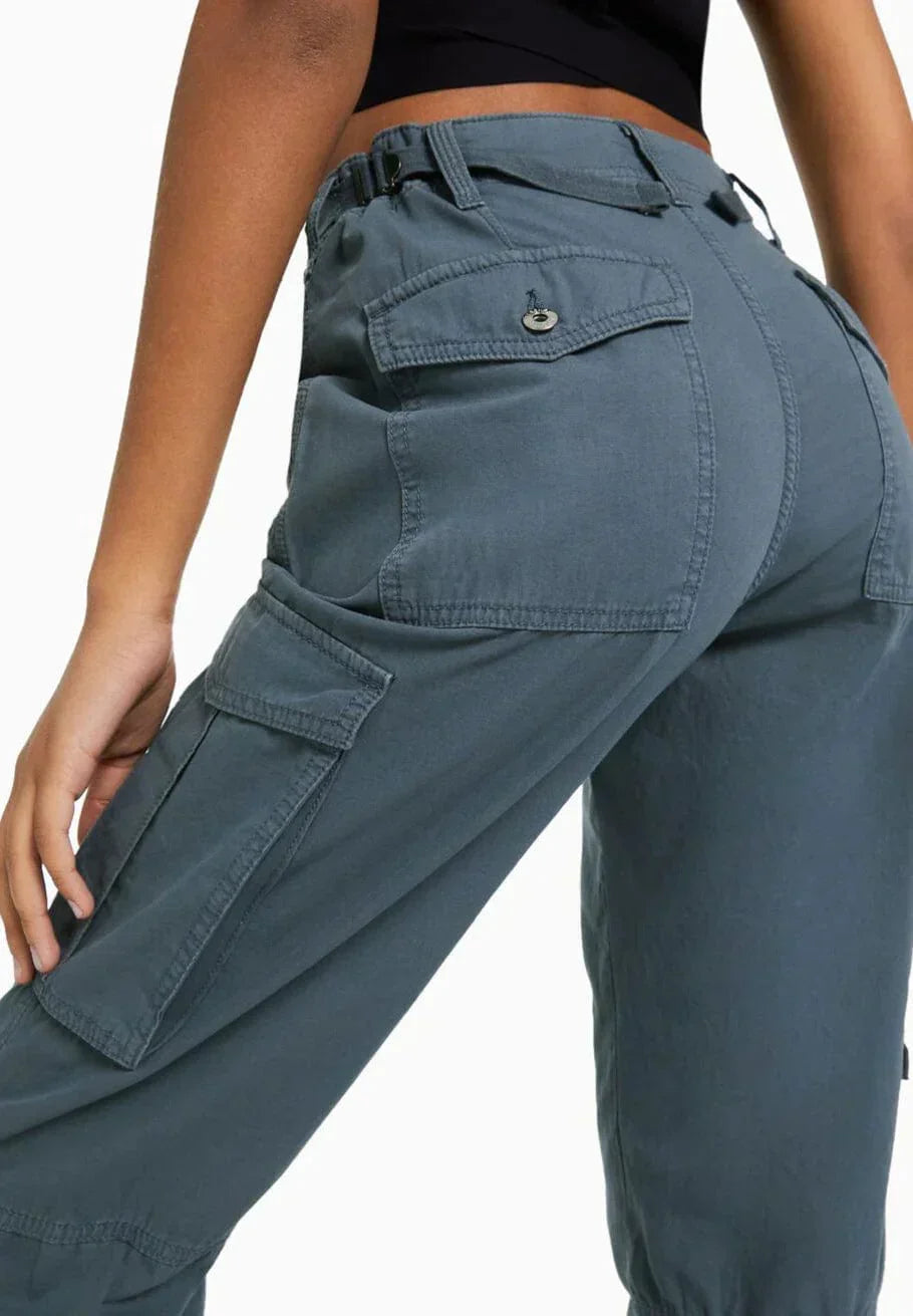 Hosen im geraden Schnitt aus Leinen mit hoher Taille für Frauen
