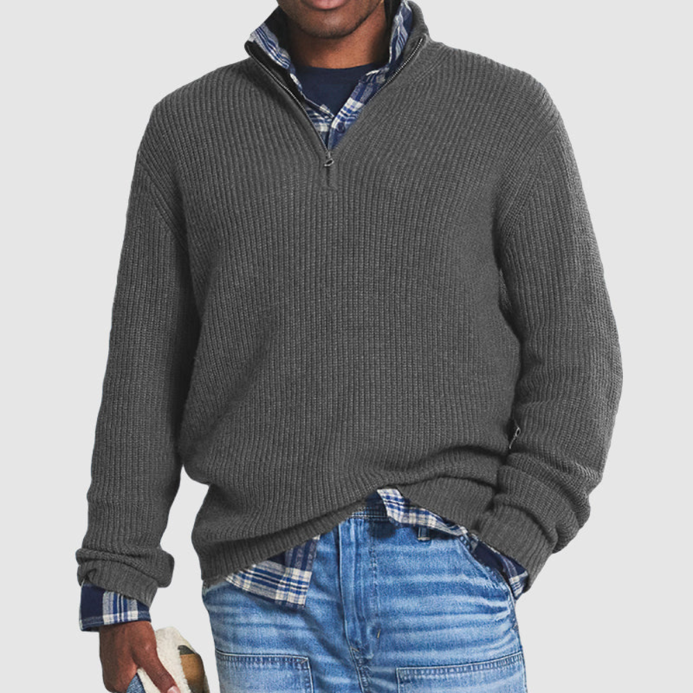 Alesso | Herren Pullover Mit Reißverschluss | Schwarzer Sweater