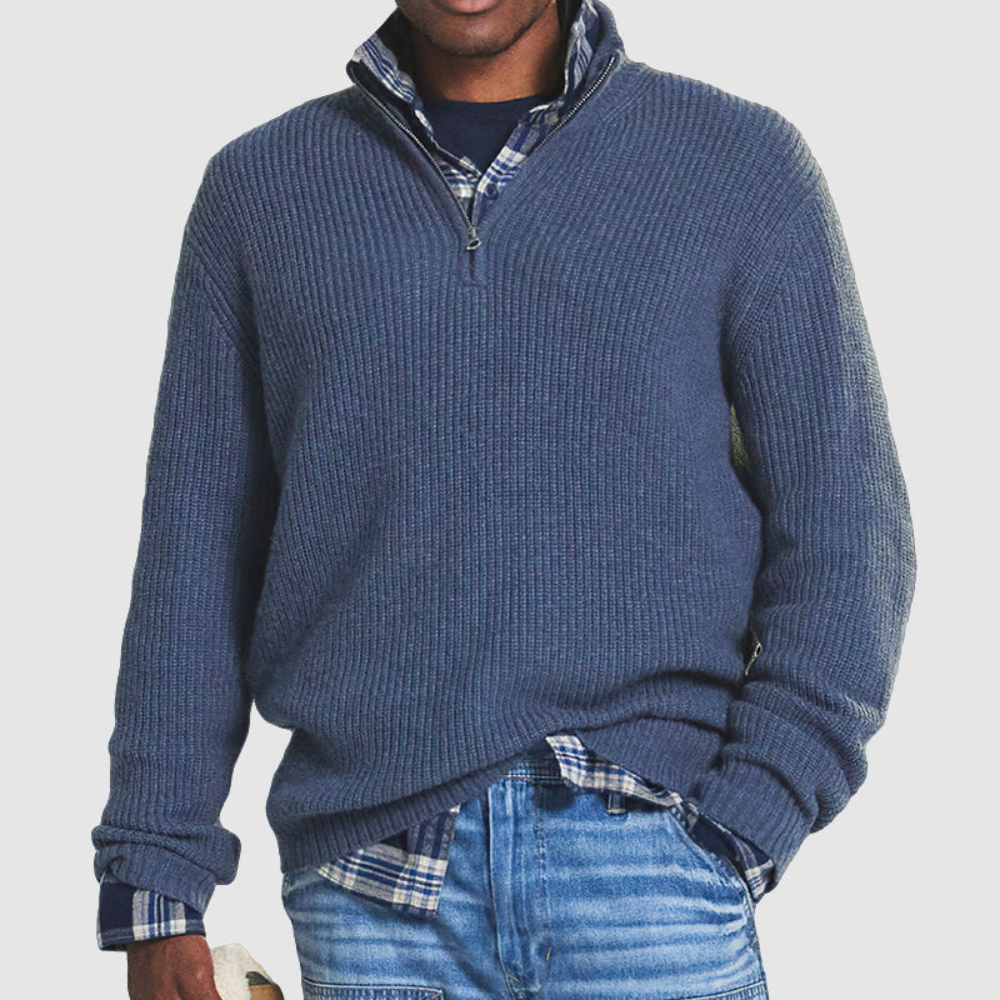 Alesso | Herren Pullover Mit Reißverschluss | Schwarzer Sweater