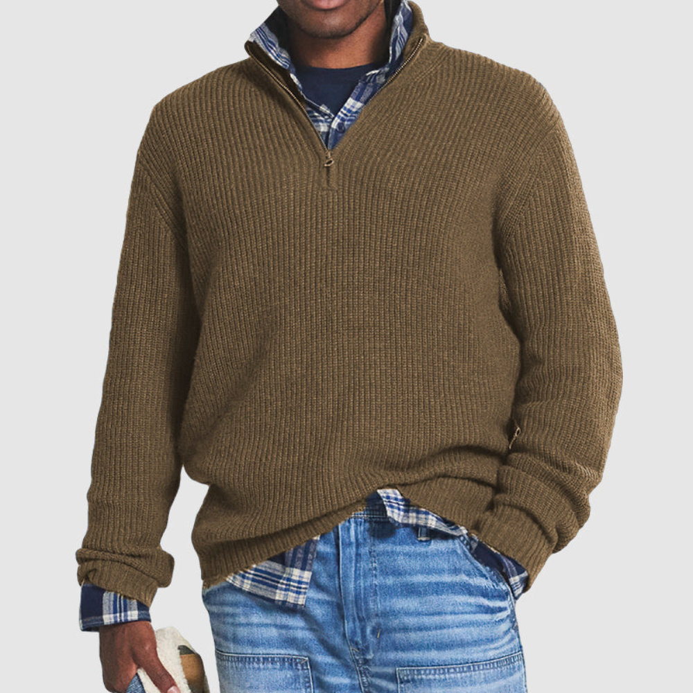 Alesso | Herren Pullover Mit Reißverschluss | Schwarzer Sweater