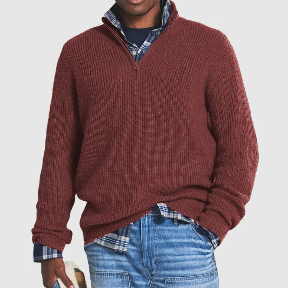 Alesso | Herren Pullover Mit Reißverschluss | Schwarzer Sweater