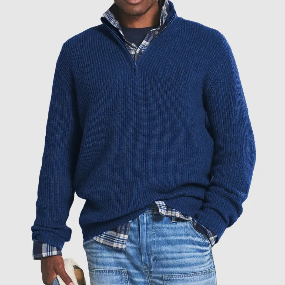 Alesso | Herren Pullover Mit Reißverschluss | Schwarzer Sweater