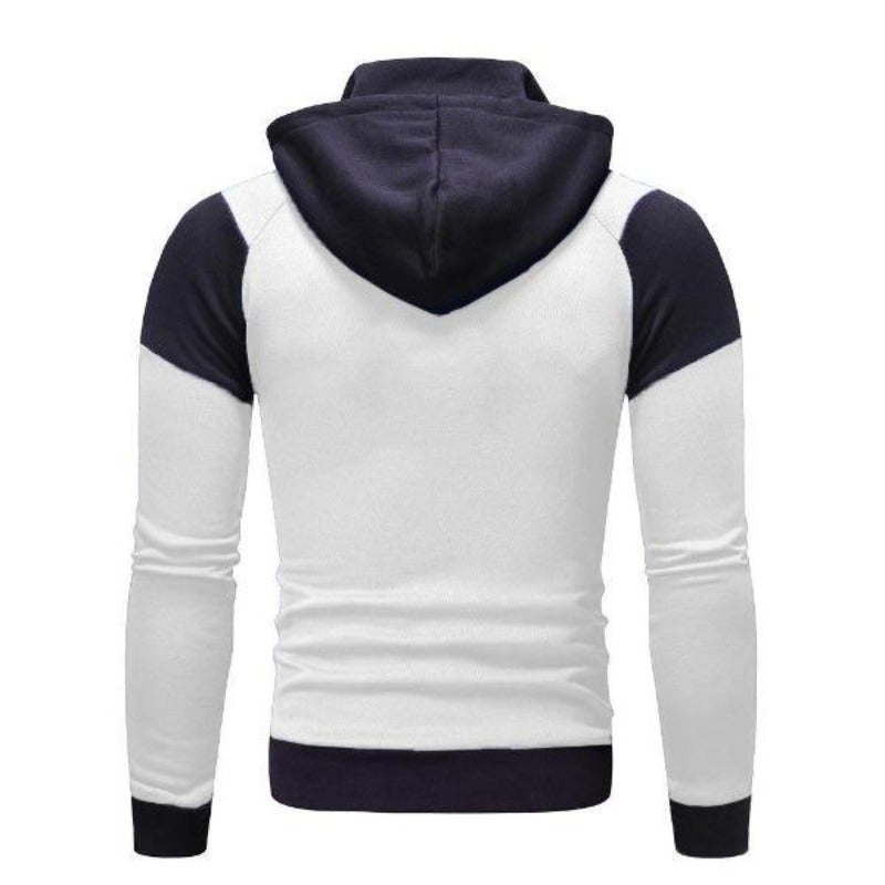 Zweifarbiges Herren-Sweatshirt mit Reißverschluss