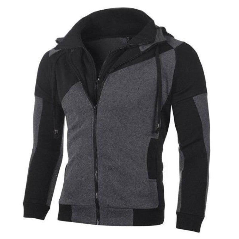 Zweifarbiges Herren-Sweatshirt mit Reißverschluss
