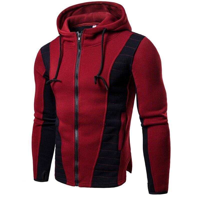 Zweifarbiges Herren-Sweatshirt mit Reißverschluss