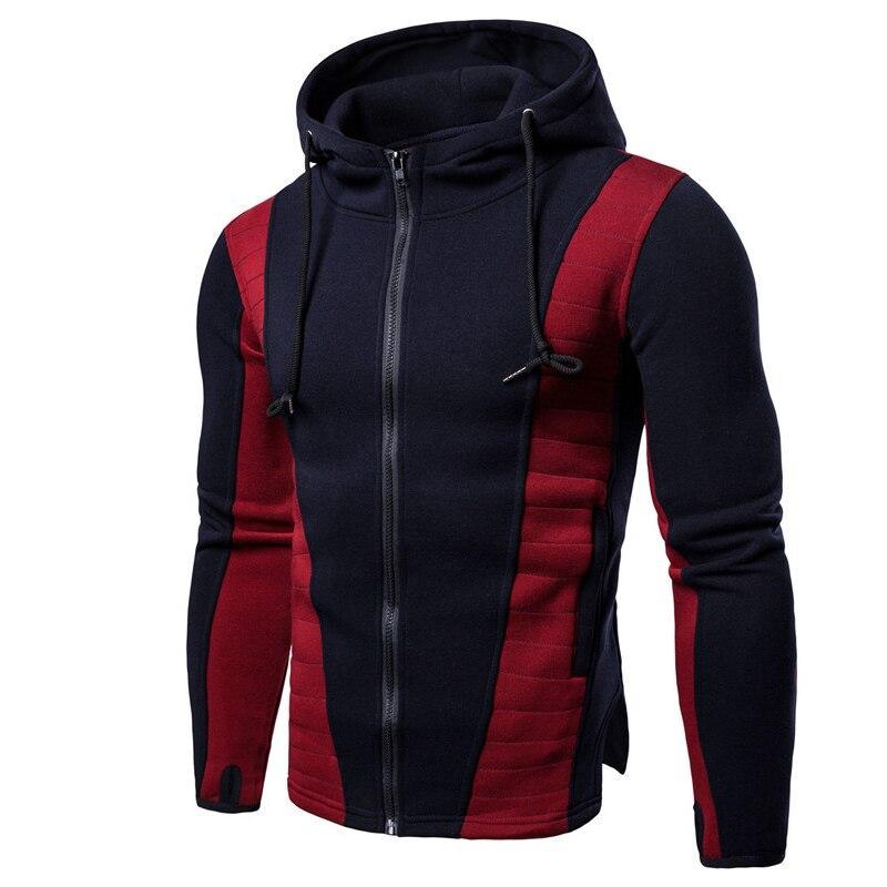 Zweifarbiges Herren-Sweatshirt mit Reißverschluss
