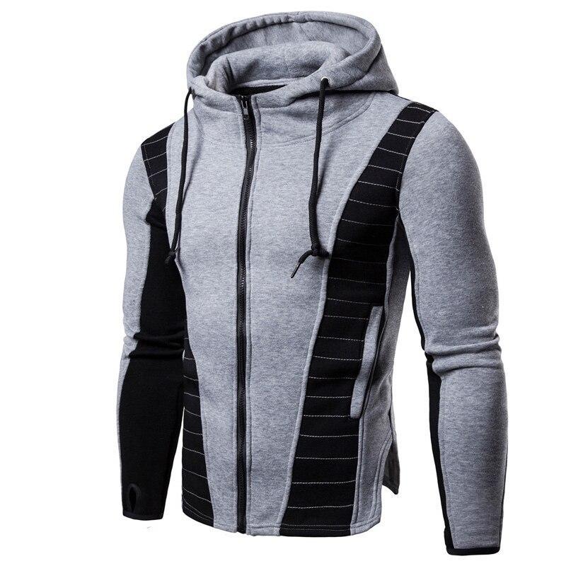 Zweifarbiges Herren-Sweatshirt mit Reißverschluss