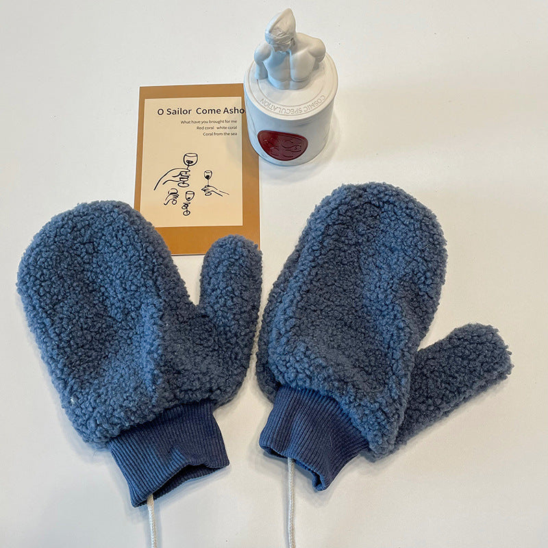 Handschuhe aus kuscheligem Plüsch, winddicht und im niedlichen Cartoon-Design