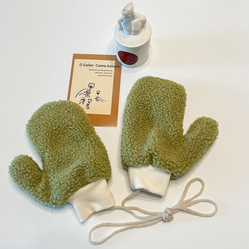 Handschuhe aus kuscheligem Plüsch, winddicht und im niedlichen Cartoon-Design
