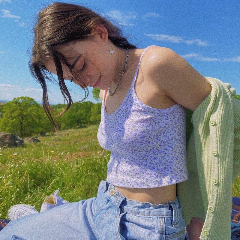 Damen-Tanktop mit kleinen Blumen