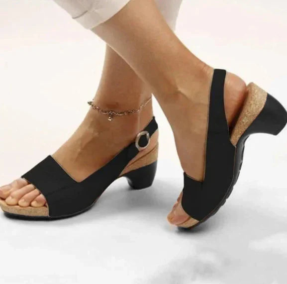 Elfi - Bequeme, elegante Schuhe mit niedrigem, klobigem Absatz