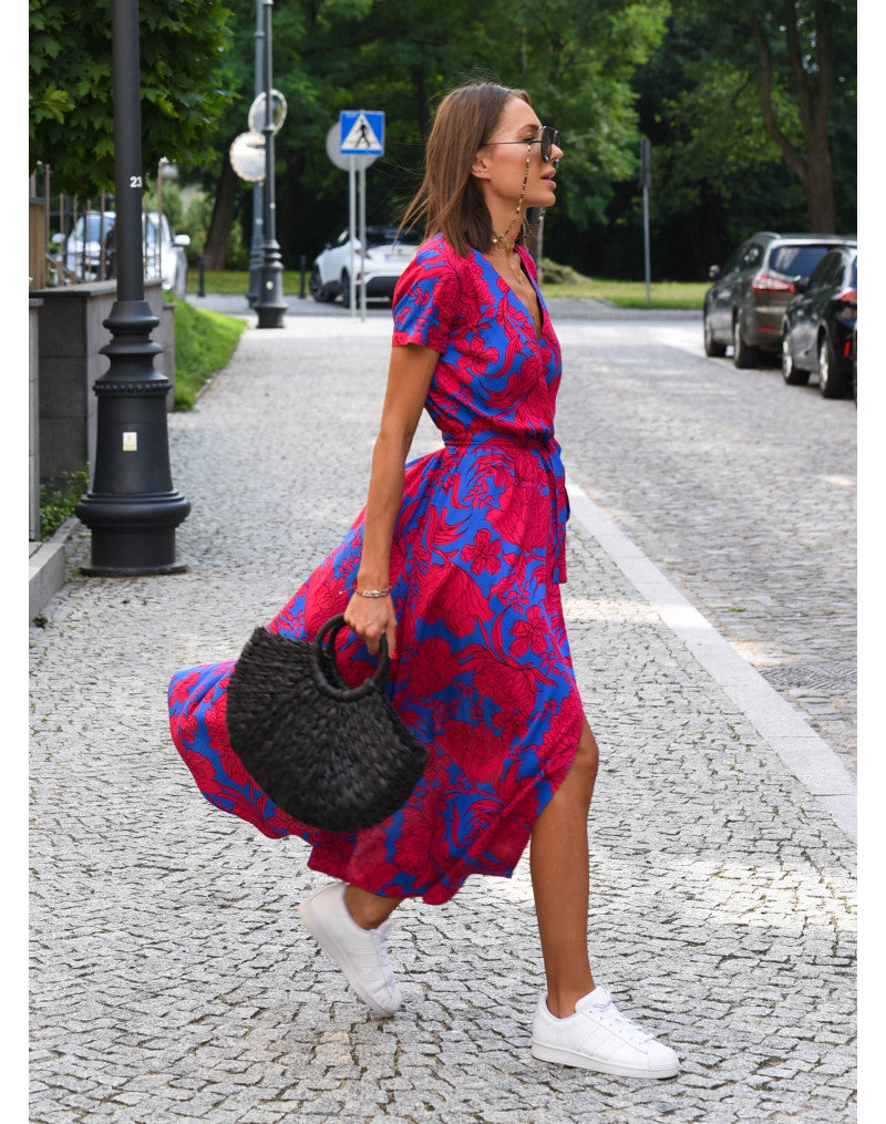Lillymoda | Jasmine - lässiges Blumen Wickelkleid