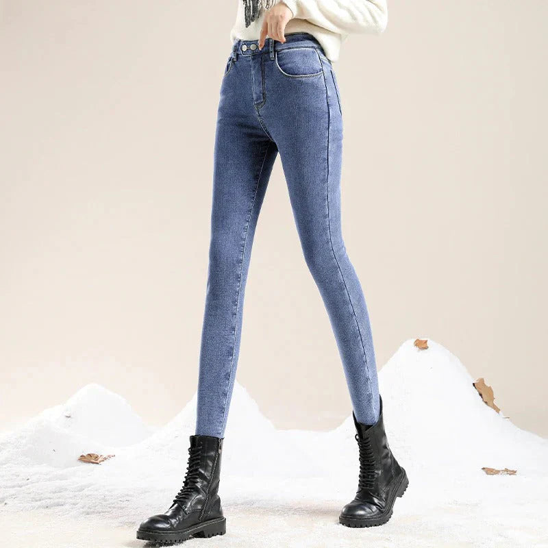 Estrela - Gefütterte Damen Winter Jeans mit hoher Taille