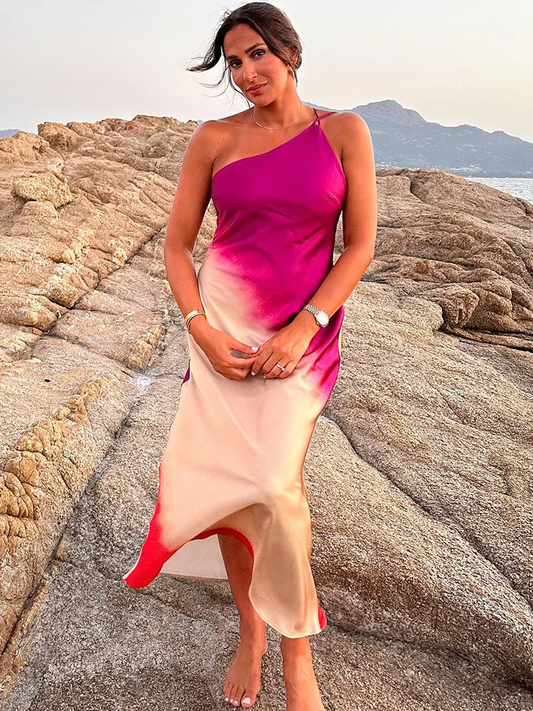 Lillymoda | Beatrice - langes rückenfreies Kleid in Farbverlauf