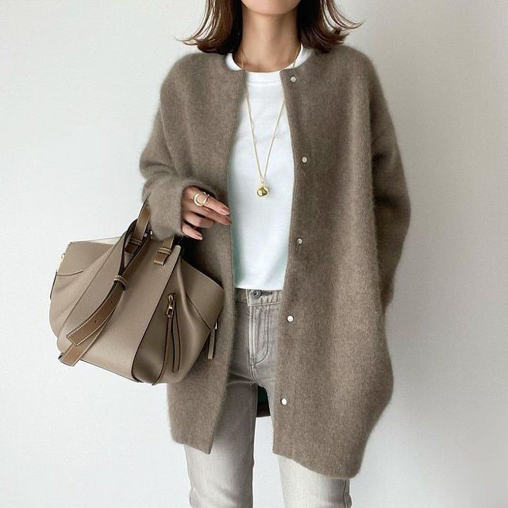 Lillymoda |  Emma - Strickjacke mit Knopfleiste und langen Ärmeln