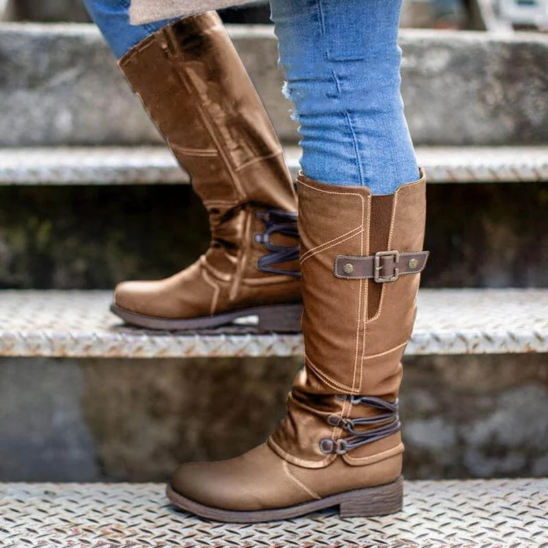 Lillymoda | Eliza - Hohe Stiefel mit Schnalle
