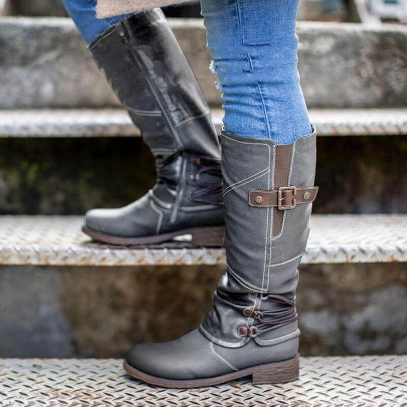 Lillymoda | Eliza - Hohe Stiefel mit Schnalle