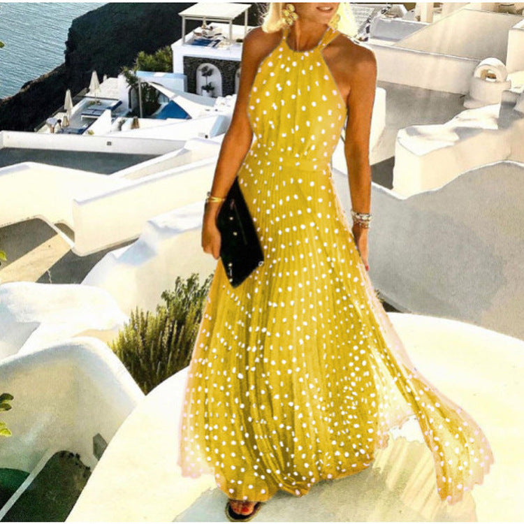 Lillymoda | Ava - ärmelloses Maxikleid mit Polka-Dots