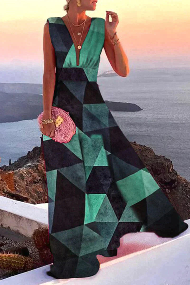 Lillymoda | Brielle - Elegantes Maxikleid mit tiefem V-Ausschnitt