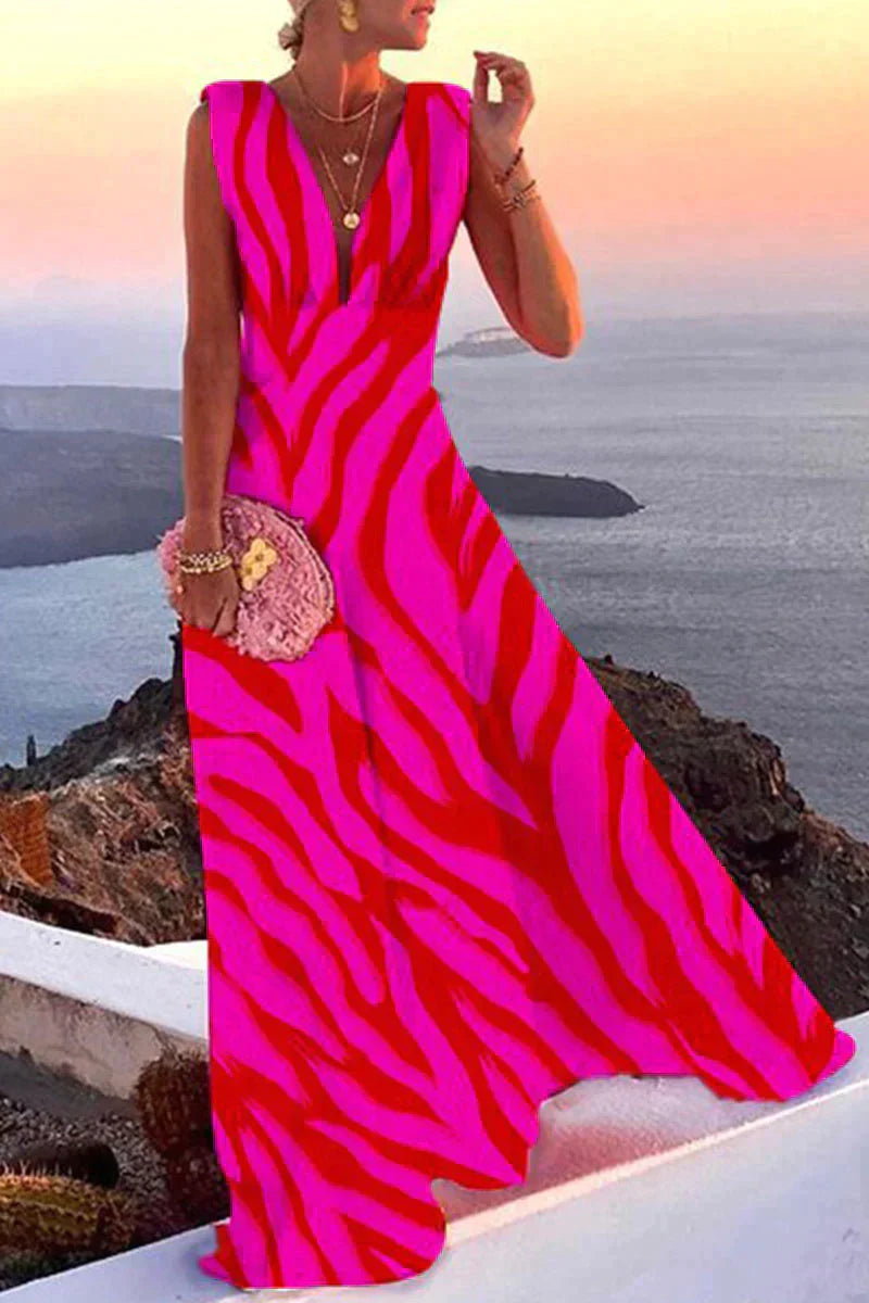 Lillymoda | Brielle - Elegantes Maxikleid mit tiefem V-Ausschnitt