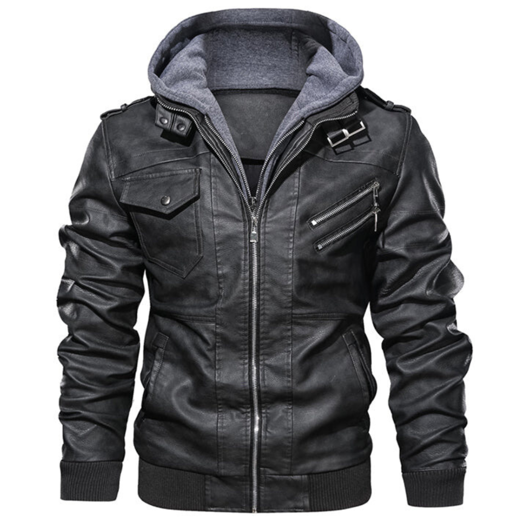 Lillymoda | Adam - Lederjacke mit Hoodie