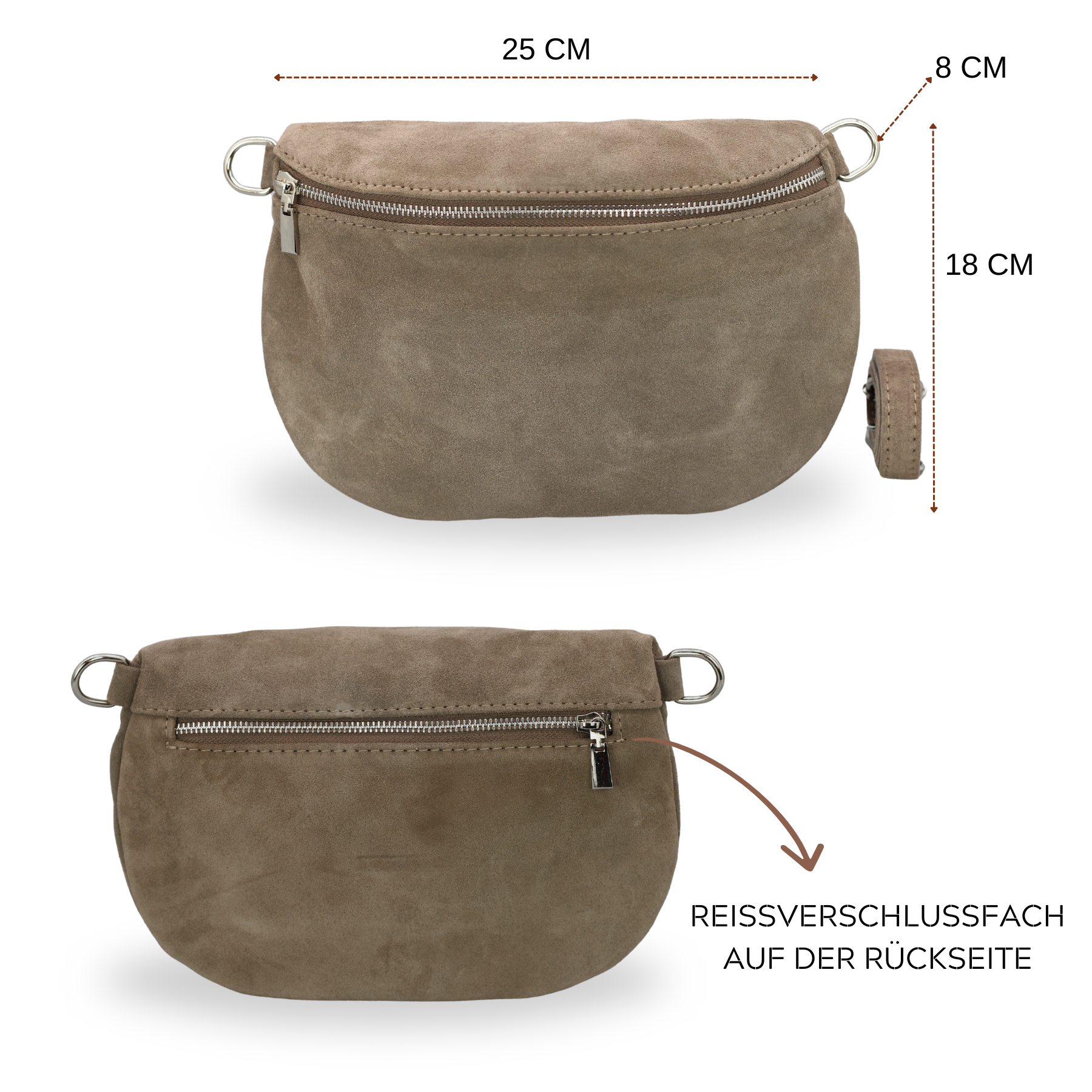 Dunkeltaupe Slingbag: Subtile Eleganz für unterwegs