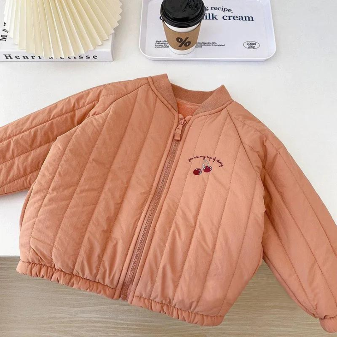 Cozy Kinder Jacken | Gemütliche bestickte Fleece-Baumwolljacke mit Reißverschluss
