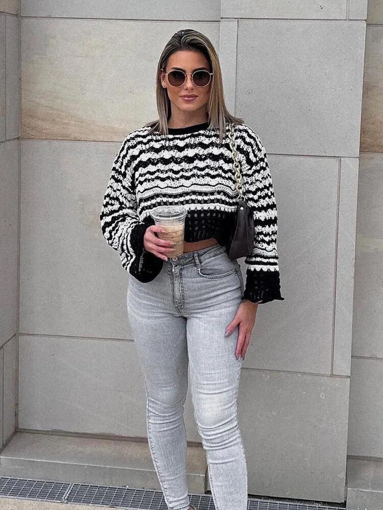 Lillymoda | Emily - Eleganter Gekürzter Strickpullover