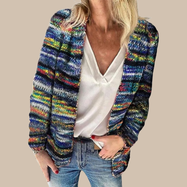Lillymoda | Isabelle - Bunt gestreifte Strickjacke
