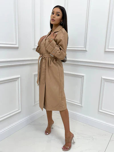 Lillymoda |  Isabelle - Stylischer Mantel mit Taillengürtel