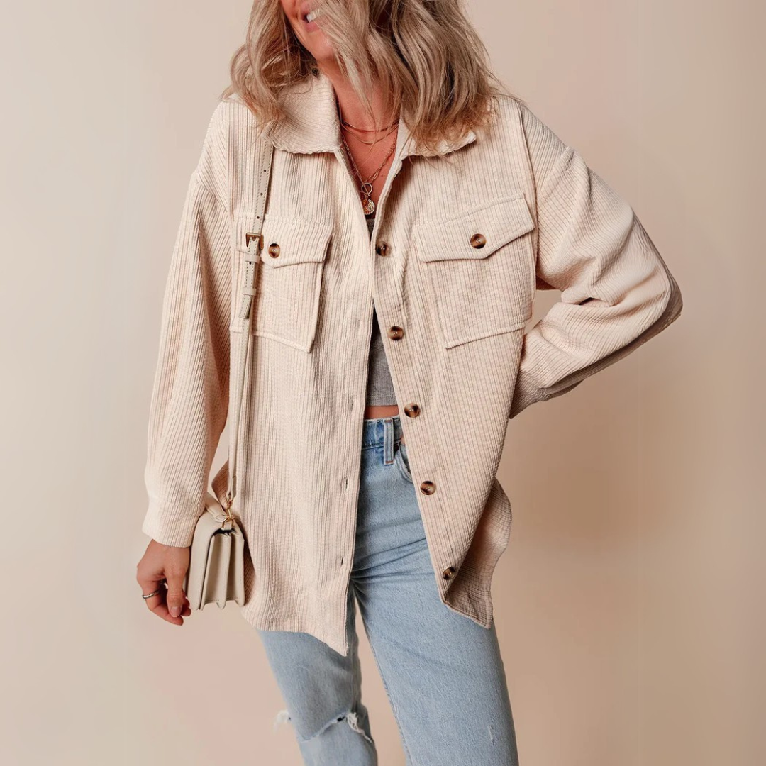 Els Oversize-Jacke | Damenjacke mit Taschen und breiten Schultern