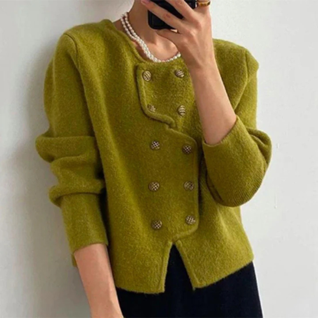 Anna Strickjacke | Elegante Damen Strickjacke mit Knopfverschluss